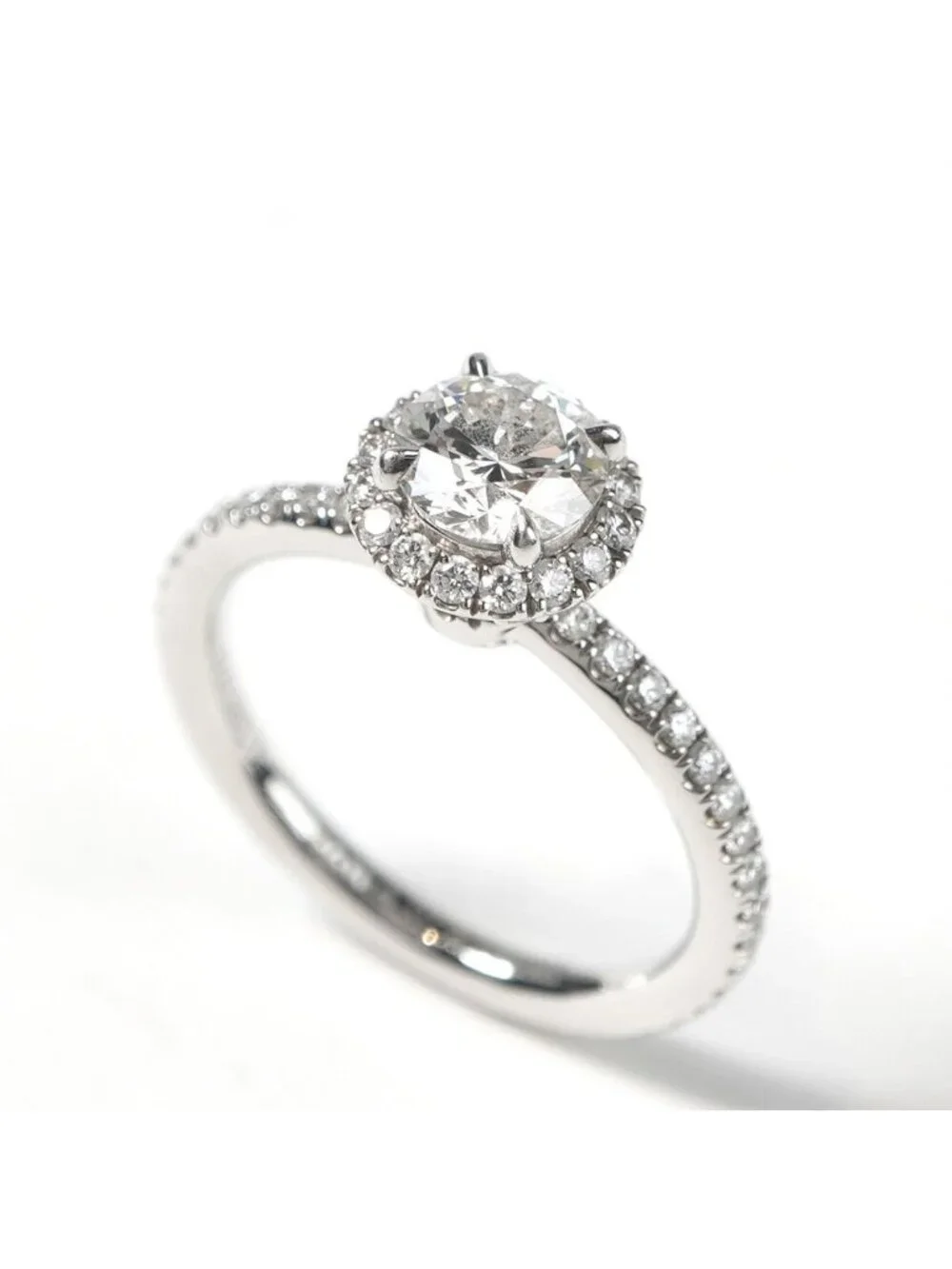 Harry Winston Round Cut Micro Pave Ring Cut the One by Silver
